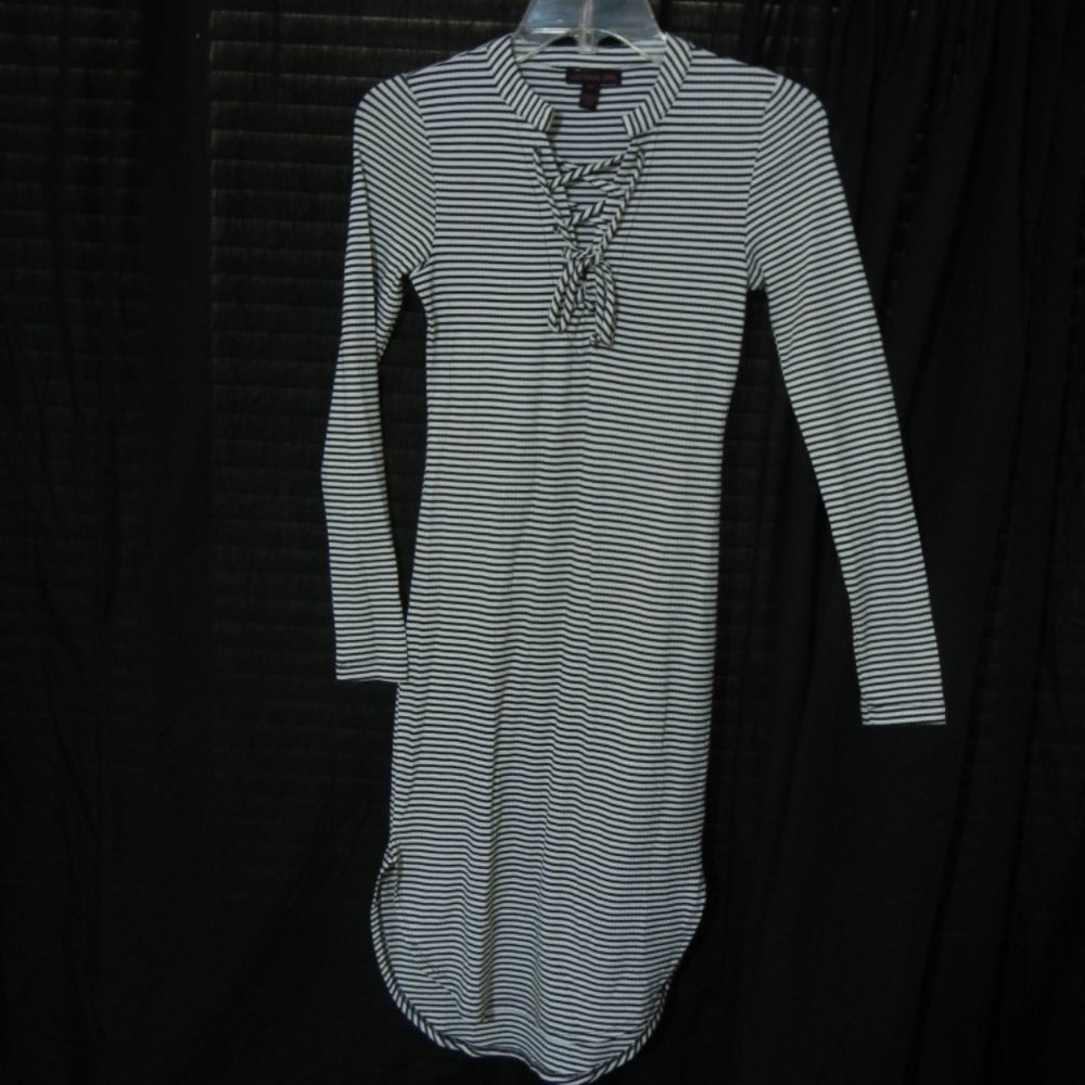 Women's striped long sleeve t-shirt dress